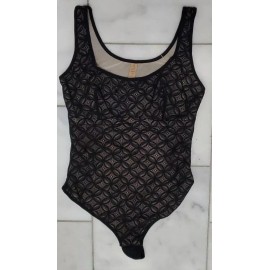 SHAPELLX Lace Bodysuit for Women Tummy Control V Neck Medium