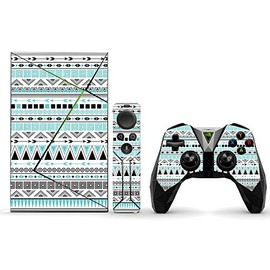 MightySkins Skin Compatible with NVIDIA Shield TV (2017) Pro - Turquoise Tribal | Protective, Durable, and Unique Vinyl Decal wrap Cover | Easy to Apply, Remove, and Change Styles | Made in The USA