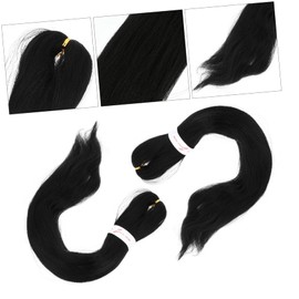 Mikinona 6pcs Chemical Fiber Braided Wig Braiding Hair Rack Straight Hair Bundles Human Braiding Hair Crochet Hair Burgundy Hair Extensions Tape Hair Women Braids Pre Braided Wigs Black