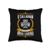 O'Callaghan Irish Legend Vintage Shamrock Family Name Throw Pillow