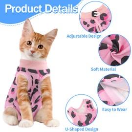Cat Recovery Suit Female, Breathable Cat Onesie After Surgery Female for Abdominal Wounds or Skin Diseases, Surgery Recovery Suit Kitten Onesie After Spay Wear Anti Licking