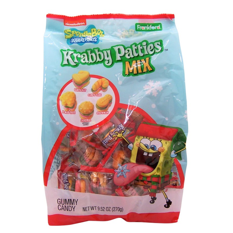 Krabby Patties Holiday Mix Gummy Candy, Christmas Candy for Stockings,