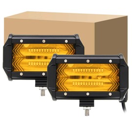 CLOWICSR High Brightness Fog Light, LED Work Light, Deck Light, Yellow (3000K) 4D Lens, 72W, 12V-48V, Compatible with Various Motorcycles, Cars, High Visibility Against Rain, Snow, Fog, Explosion,