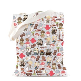 TSOTMO Dungeon Meshi Merch Anime Characters Tote Bag for Anime Lovers Senshi Gift Walking Mushroom Gift (Delicious)
