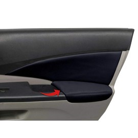 Autoguru Front Armrest Door Panel Cover Skin PVC Leather Made for Honda CR-V 2012-2016 Black
