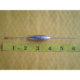 HOME MADE 8 PCS. STRAIGHT DOWN BOTTOM BOUNCER SINKER, 1-1/2 OZ. W/S. STEEL WIRE .041 X 6"