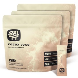 Keto Chow SALTT Electrolytes Powder Flavored Drink Mix - Cocoa Loco - 90 Hydration Packets - Magnesium, Potassium, Sodium, Trace Minerals - Zero Sugar & Gluten Free - Travel Essentials - 3 Packs of 30