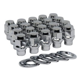 20 ET Bulge Conical Lug Nuts 14mmx2.0 with Offset Washers 5/16" Shank 0.62" Dia 1.4" Length