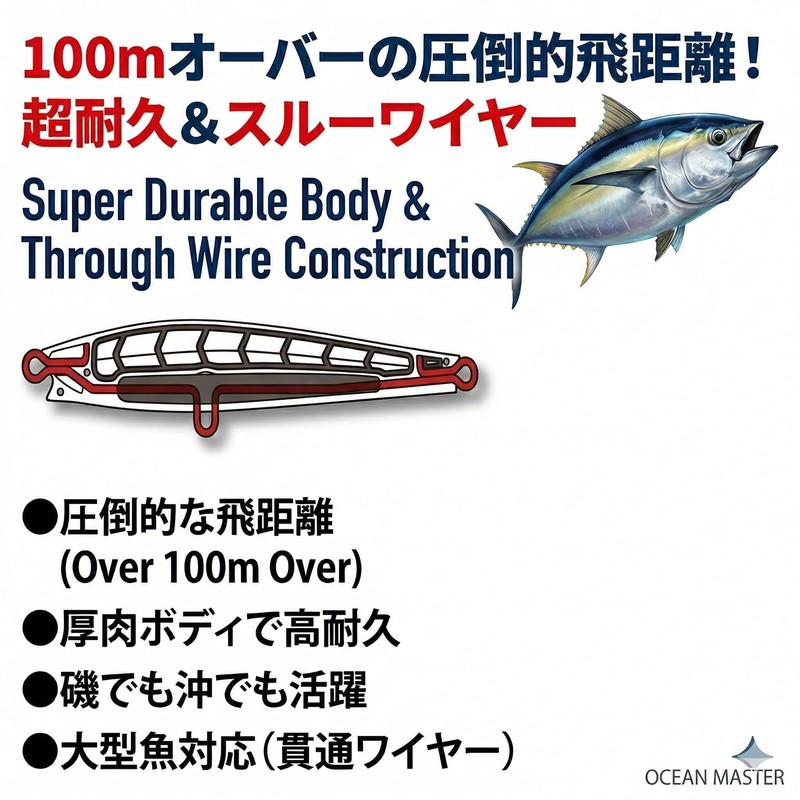 Sinking Pencil (Seabass, Flounder, Sawara, Blue) 95mm 40g (Blue)