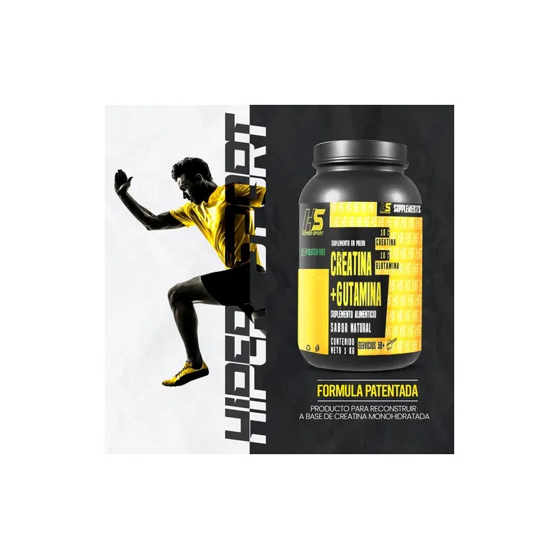 Creatina + Glutamina Hiper Sport 1kg Polvo Varios Sabores