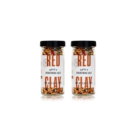 Red Clay Spicy Everything Salt, Everything Bagel Seasoning, Spicy Blend of Sesame Seeds, Poppy Seeds, Garlic, Onion, and Red Pepper, 2.5 ounce (Pack of 2)
