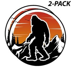 eDesign - Paquete de 2 calcomanías de vinilo para caminar en el bosque con patas grandes, 4 pulgadas, pegatinas de pie grande para coche, camión, SUV, furgoneta, parachoques, pared, portátil, tablet, vaso y cualquier superficie lisa