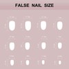 24PCS Almond Press on Nails - Pink False Nails -