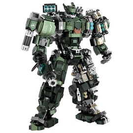 HIGH GODO Mech Building Blocks Set for Adults，Motorized Robot Model Building Kit with Multiple Weapons, Hard Core Industrial Style Collectible Gifts for Man Boys Ages 12+ (1403 PCS)