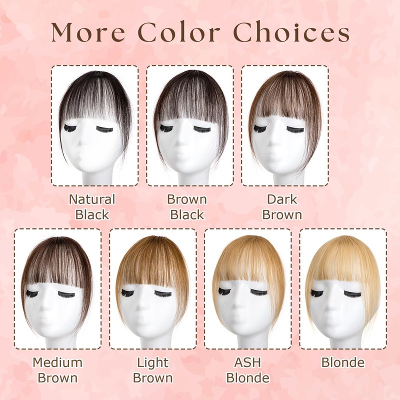 Clip in Bangs 100% Real Human Hair Extensions Wispy Bangs