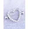 Long Tiantian 2Pcs Butterfly Heart Non-Piercing Belly Button Rings