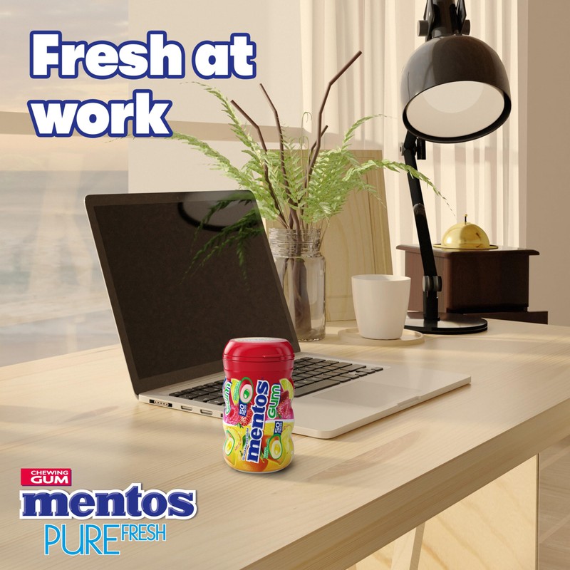 Mentos Sugar Free Gum, Red Fruit Lime, 50 Piece Bottle,