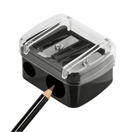 Eyebrow Eyeliner Pencil Sharpener, Dual Holes Eye Pencil with Cover, Easy to Clean, Travel-Friendly Cosmetic Sharpener, Makeup Pencil Sharpener