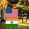 India USA Friendship Garden Flag12x18 in Burlap Indians America US