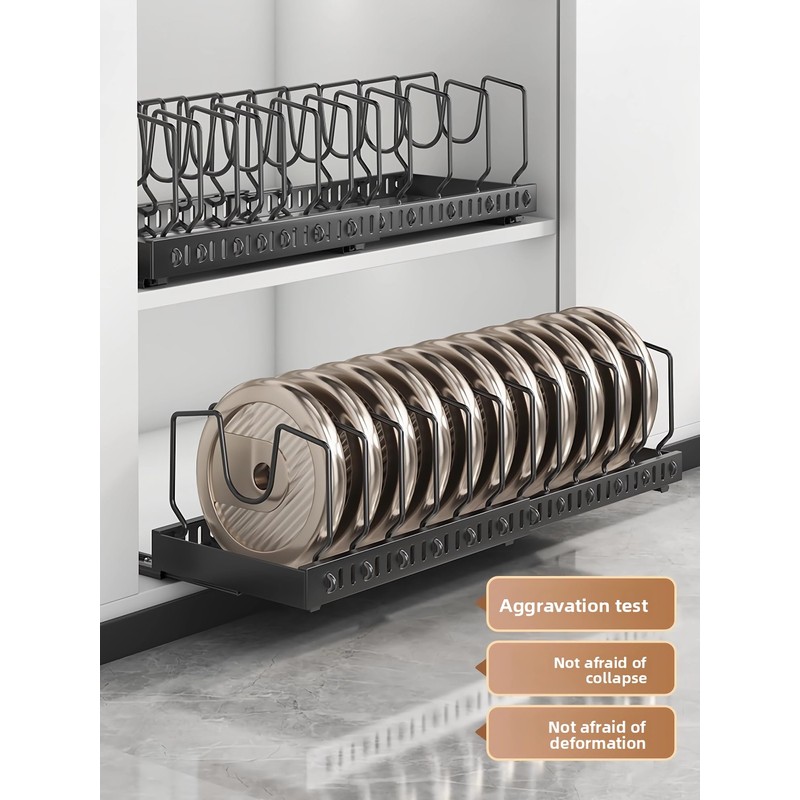 Mnftive pots and pans organizer under cabinet,pot lid organizers inside