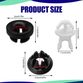 9PCS Hood Prop Rod Holder, Car Hood Holder, Black White Hood Rod Grommet Clips, 91503-SS0-003 91604-SD2-013 Car Engine Hood Stay Clips Compatible with Honda Accord Odyssey (9PCS)