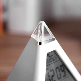 LED Color Changing Alarm Clock, Digital LCD Table Alarm Clock Thermometer Night Light Desktop Table Clocks for Home, 3.9 * 3.9 * 3.6 inch