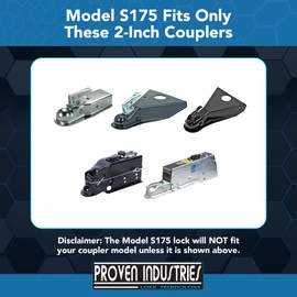 Proven Locks Model S175: 2 inch Trailer Hitch Lock, Fits Select 2 inch Couplers (2 -Inch)