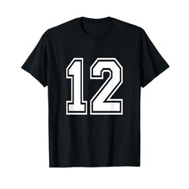 Number 12 Varsity Sports Team Jersey 12th Birthday 12 Years T-Shirt