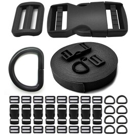 ONE WVW PIN Buckle for 1inch/25mm Webbing Straps, Quick Side Release Plastic Buckles Clips Adjustable Backpack Replacement (1inch Black)