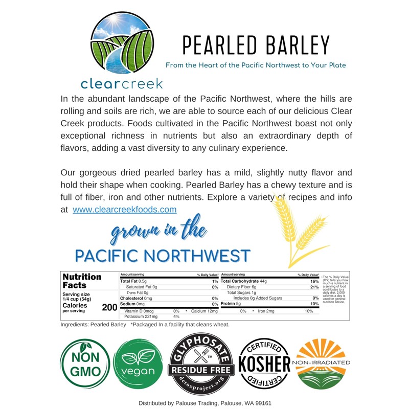 CLEAR CREEK Certified Glyphosate Residue Free Pearl Barley | 4