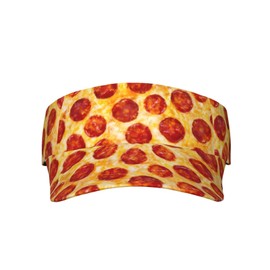 Funny Pepperoni Pizza Sport Sun Visor Adjustable Sun Cap Hat UV Protection Sun Visor for Men and Women