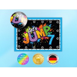 8 Invitations for 7th Children's Birthday Jump Party Girls Boys Kids Cool Colourful Invitations Seventh Birthday Invitations Kids