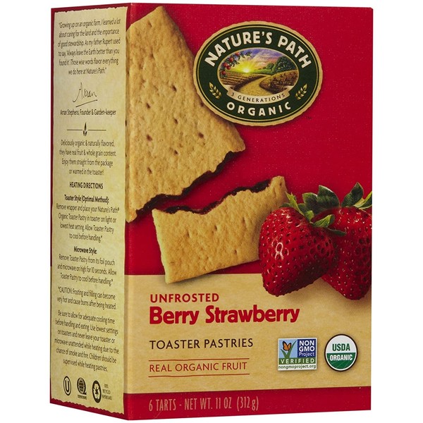 Nature's Path Un-Frosted Toaster Pastry - Strawberry - 11 oz - 6 ct