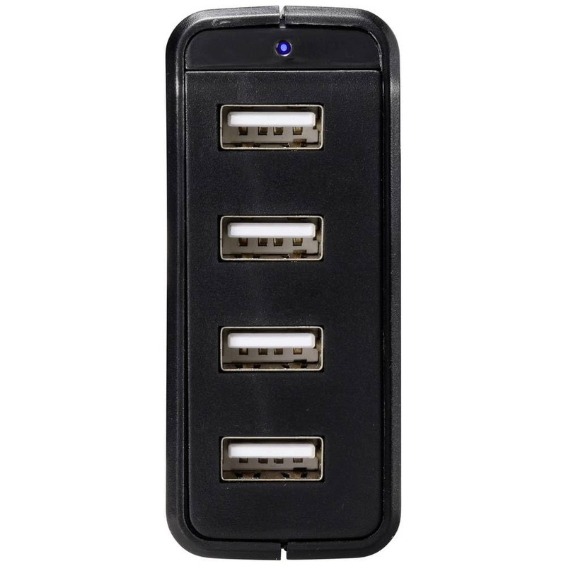 Voltcraft UC-4AXX001 USB charger 24 W 4X USB-A Black Indoor
