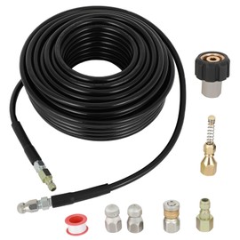100FT Pressure Washer Extension Hose, Kink Resistant 5800 PSI Pressure Washer Hose Replacement Hose 1/4 Inch with M22 14MM Swivel, Steel Wire Braided Hose for Pressure Washer