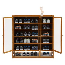 LIAPDG Shoe Storage Cabinet, 7 Tiers Shoe Cabinet Storage for Entryway with 3 Doors & Metal Door Handles Single-Tier Load-Capacity About 20 Kg/44.09 Lbs to Place Slippers, Casual Shoes (7 Tiers)