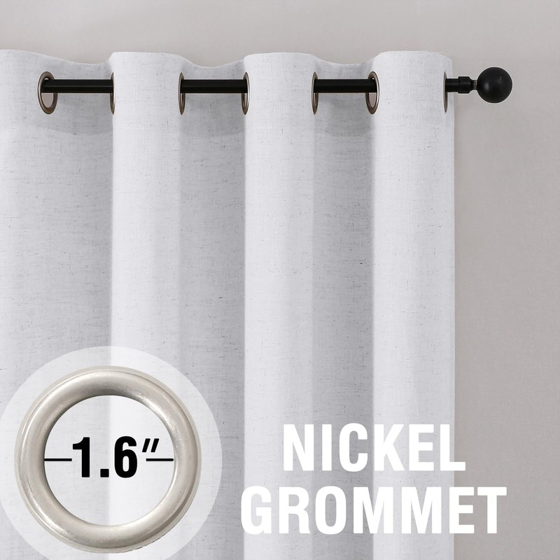 H.VERSAILTEX Extra Long Linen Curtains 108 Inches for Living Room