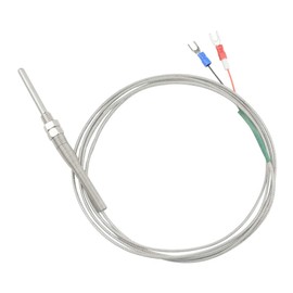 BGTXINGI PT100 2-Wire K Type Stainless Steel Thermocouple Temperature Sensor Probe 2M/6.6Ft 5mmx100mm High Temperature Resistant Probe Wire 32~1472°F (0~800°C)