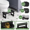 Bathway Squatting Potty Stool, Foldable Black Poop Stool, Bamboo Toilet