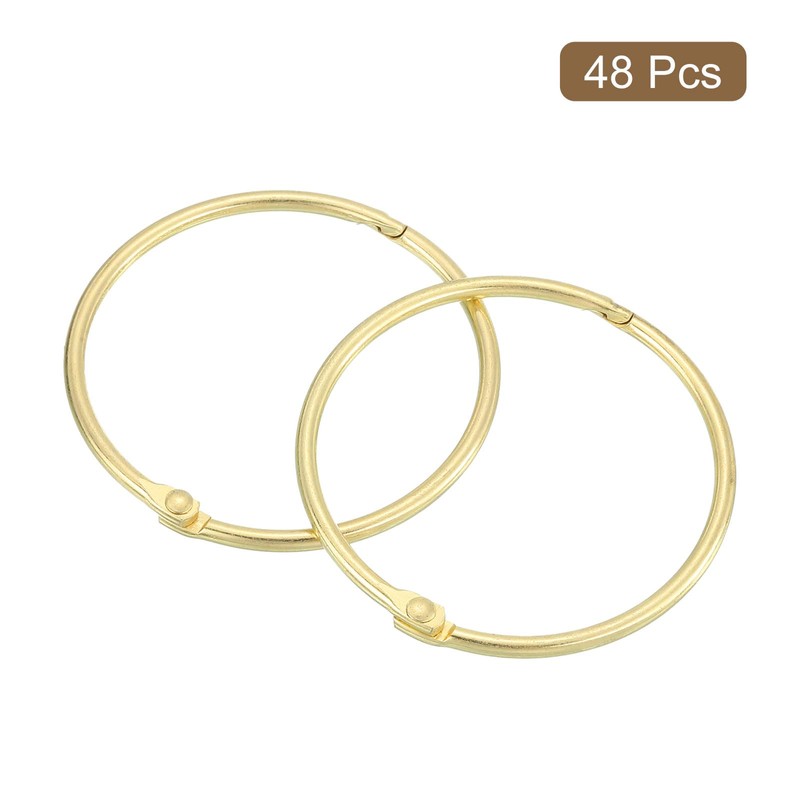 sourcing map 48Pcs Shower Curtain Rings, 2 Inch Curtain Hooks