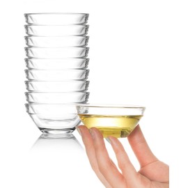 beroca Mini Glass Bowls, 3in 2.5oz Small Prep Bowl, 10 pcs Pinch Bowls, Stackable Bowls for Dipping Spices Sauce, Lead-free