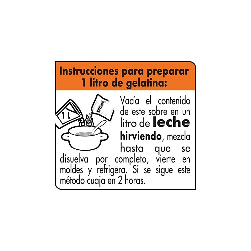DGari Polvo para preparar gelatina con leche sabor vainilla 120