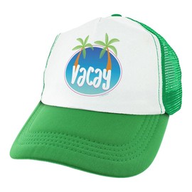 Beach Theme Hat Summer Vibes Vacay Trucker Hat Green