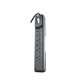 Woods 41494 Surge Protector With Safety Overload Feature 6 Outlets And 4 Ft Cord For 1440J Of Protection; 4 Foot; Black