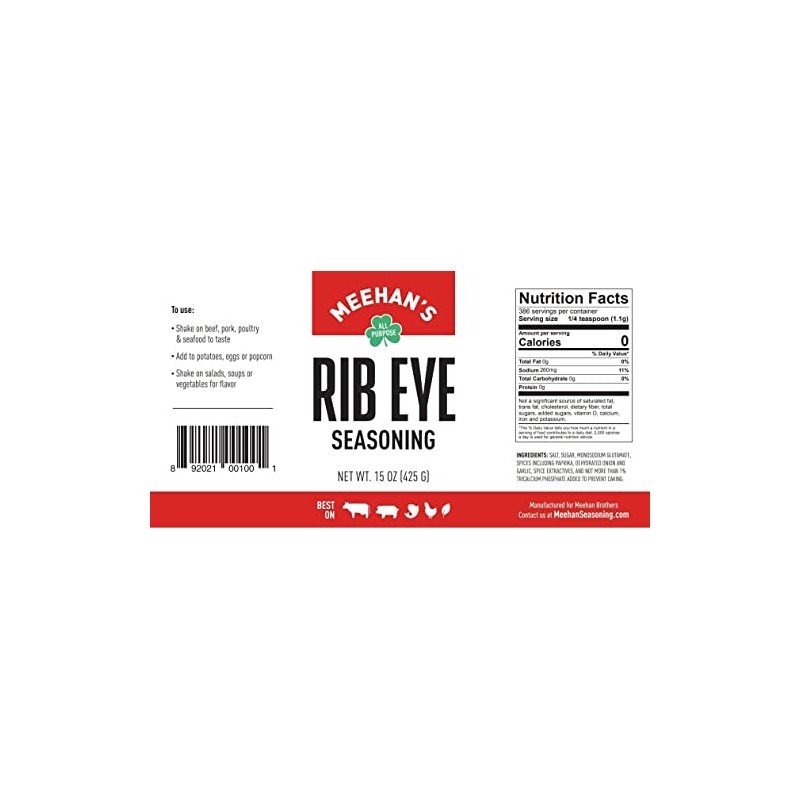 Meehan’s Ribeye Seasoning – Steak Seasoning for Grilling & Cooking,