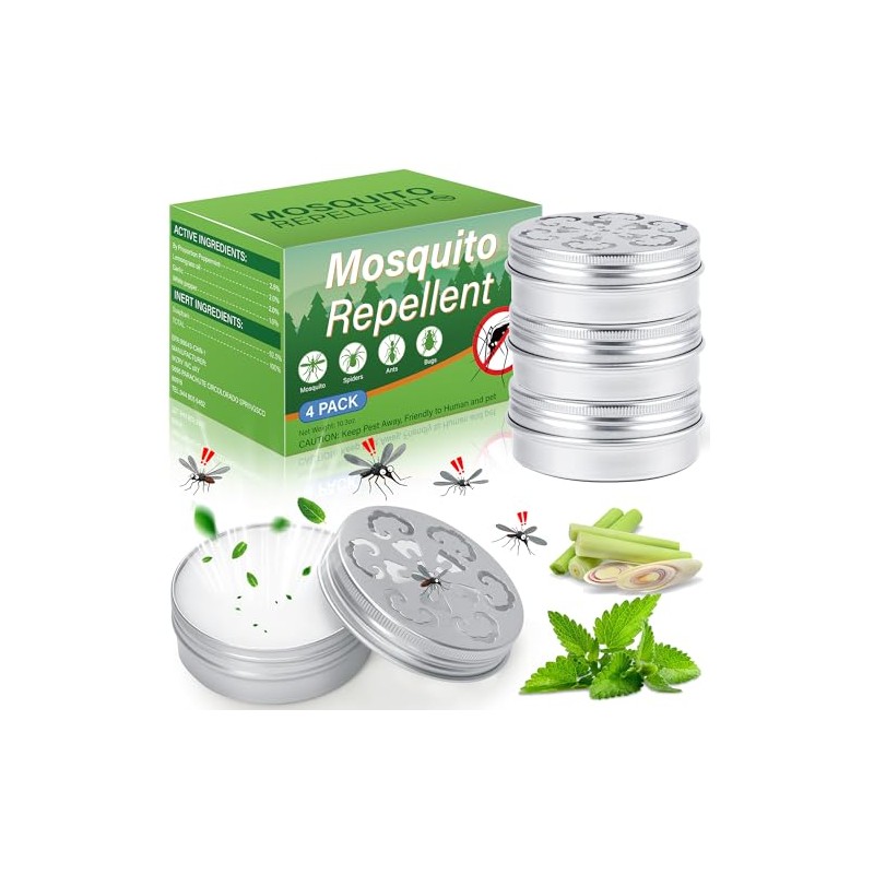 4 Pack Mosquito Repellent Outdoor Patio, Peppermint Mosquito Repellant Cream