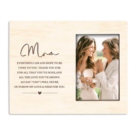 Wooden Picture Frame - Words To Mom - With Back Metal Support,Birthday Gifts For Mom Mother From Daughter Son,Mother’Day Gifts,Home Office Farmhouse Shelf Table Desk Decoration And Accessories-A08