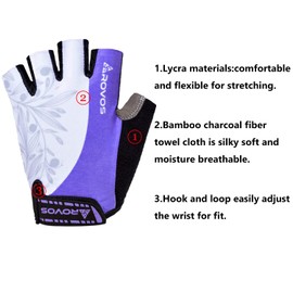 ROVOS Cycling Gloves Mountain Bike Gloves Biking Gloves for Men/Women 5MM Shock Absorbing Pads Half Finger Sports Bicycle Gloves-for Workout Motorcycle Gym Training Outdoor