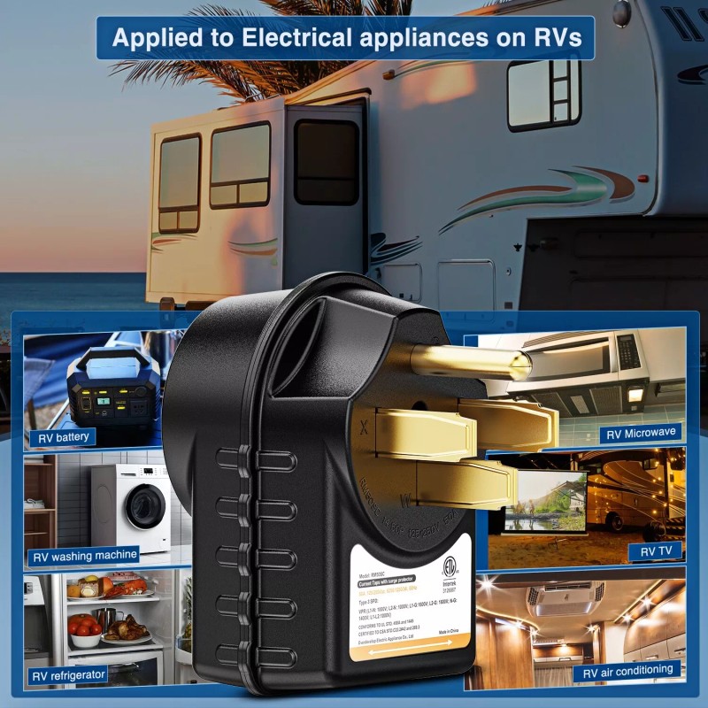 Nilight 50 Amp RV Surge Protector 125V/6250W RV Surge Adapter