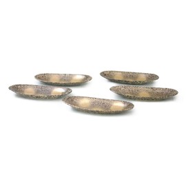CtoC JAPAN Gold Belt Oval Small Plate Assortment, Multi, 5.9 x 2.2 x 0.6 inches (15.1 x 5.6 x 1.5 cm), Winnha, Toetsu Kiln, Arita Ware, Made in Japan